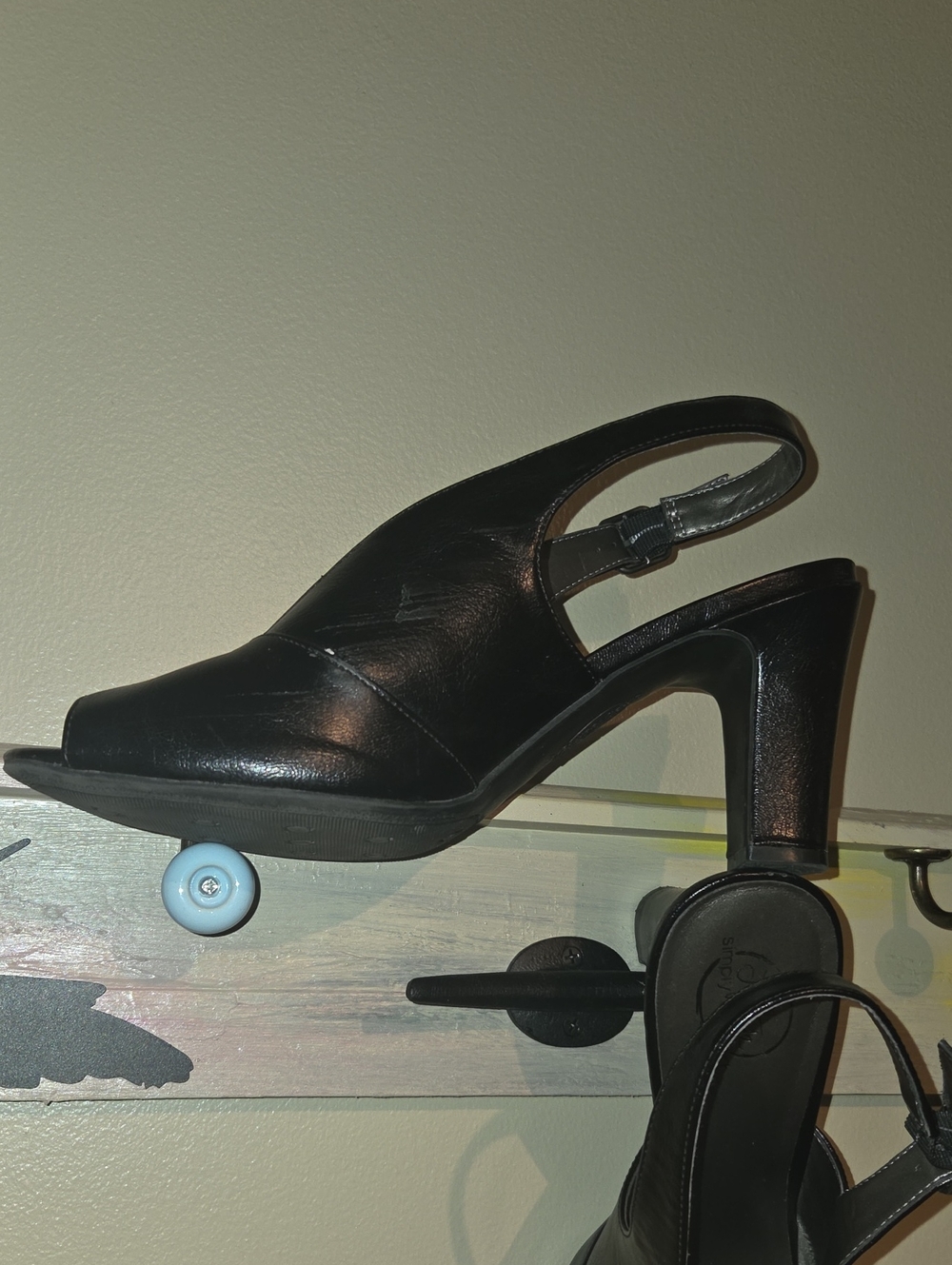 Classic Black Leather Slingback Heels By Lifestride Simply Comfort